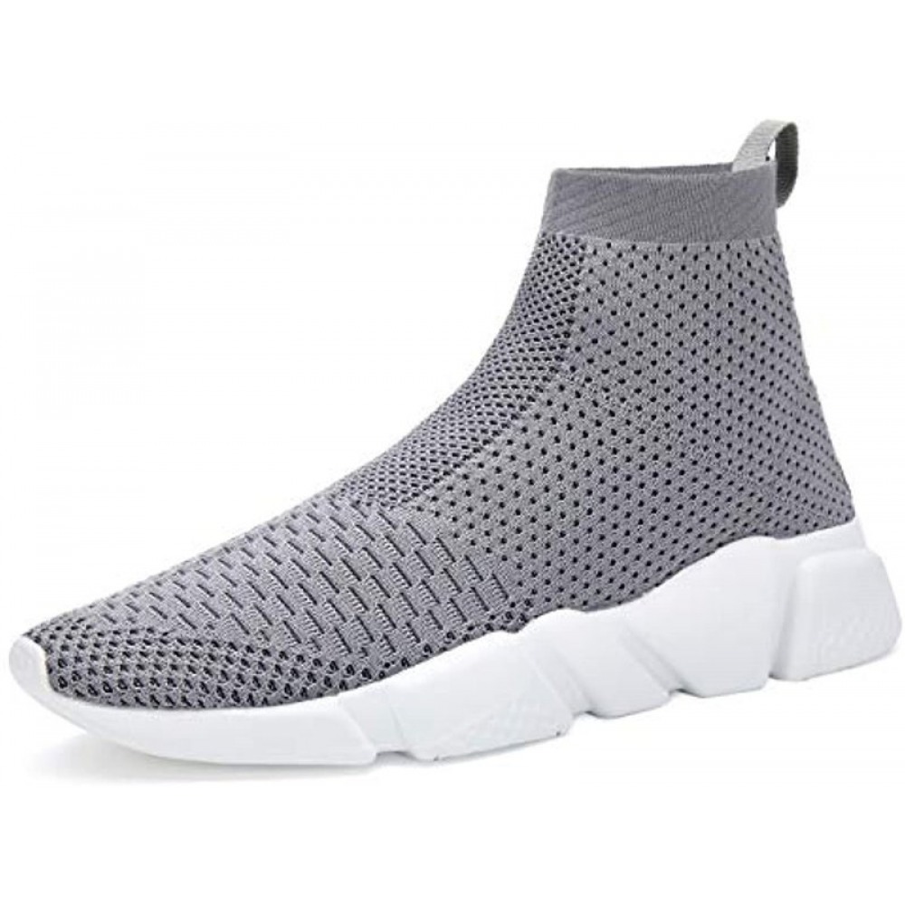 Women's Walking Shoes Slip-On Sneakers Breathable Lightweight Athletic Running Shoes Gray