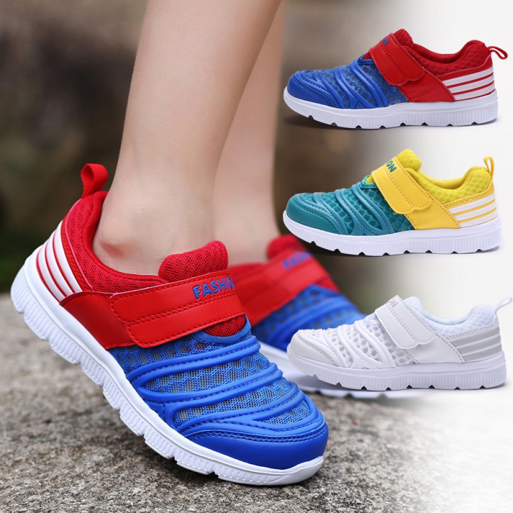 Summer New Single Mesh Children's Hollow White Mesh School Sports