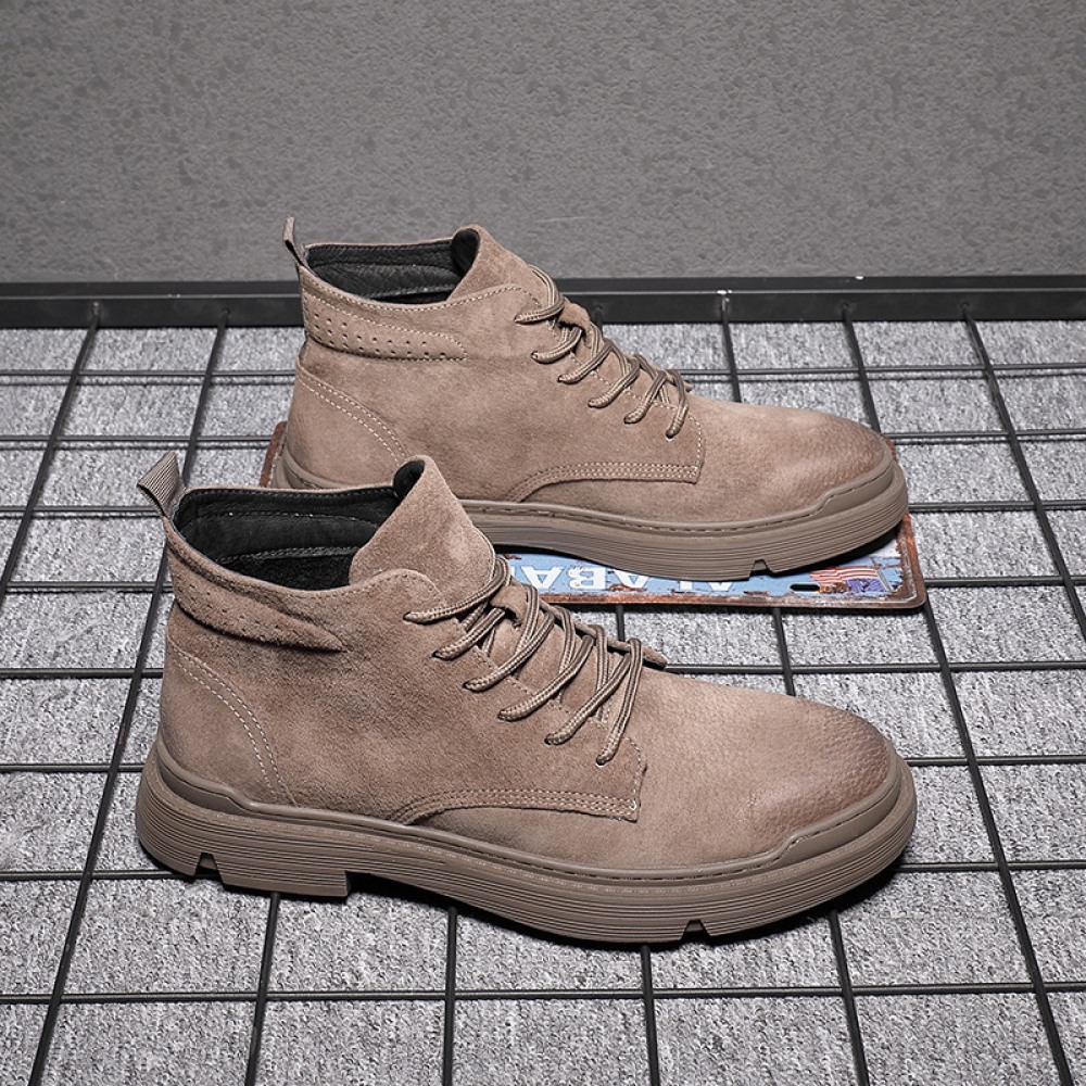 Men's Leather Hot Style Boots Casual Trend High-Top Tooling Martin Boots