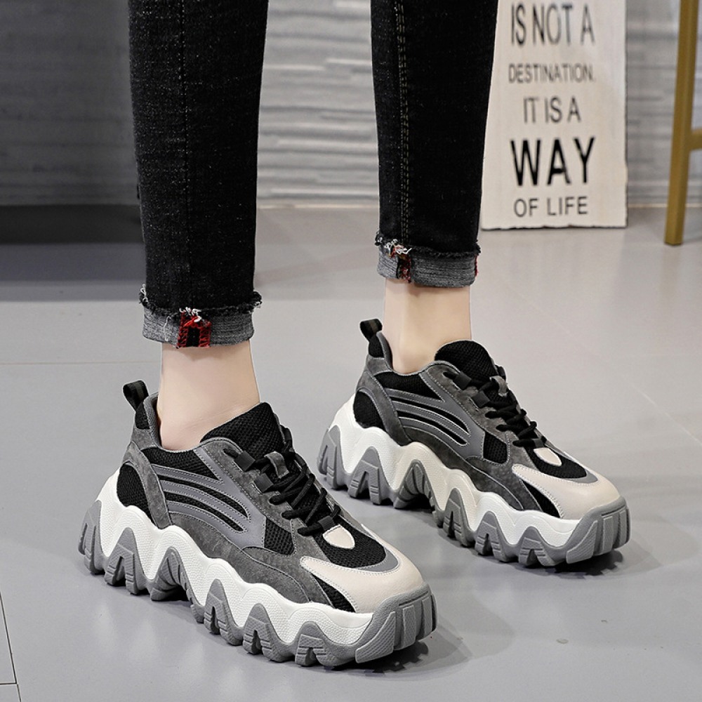 Women's Spring New Thick-Soled Heighten Shoes Autumn Trendy Sports Casual Shoes