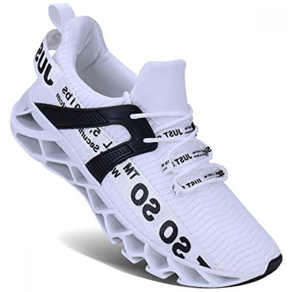Mens Athletic Walking Blade Running Tennis Sneakers White